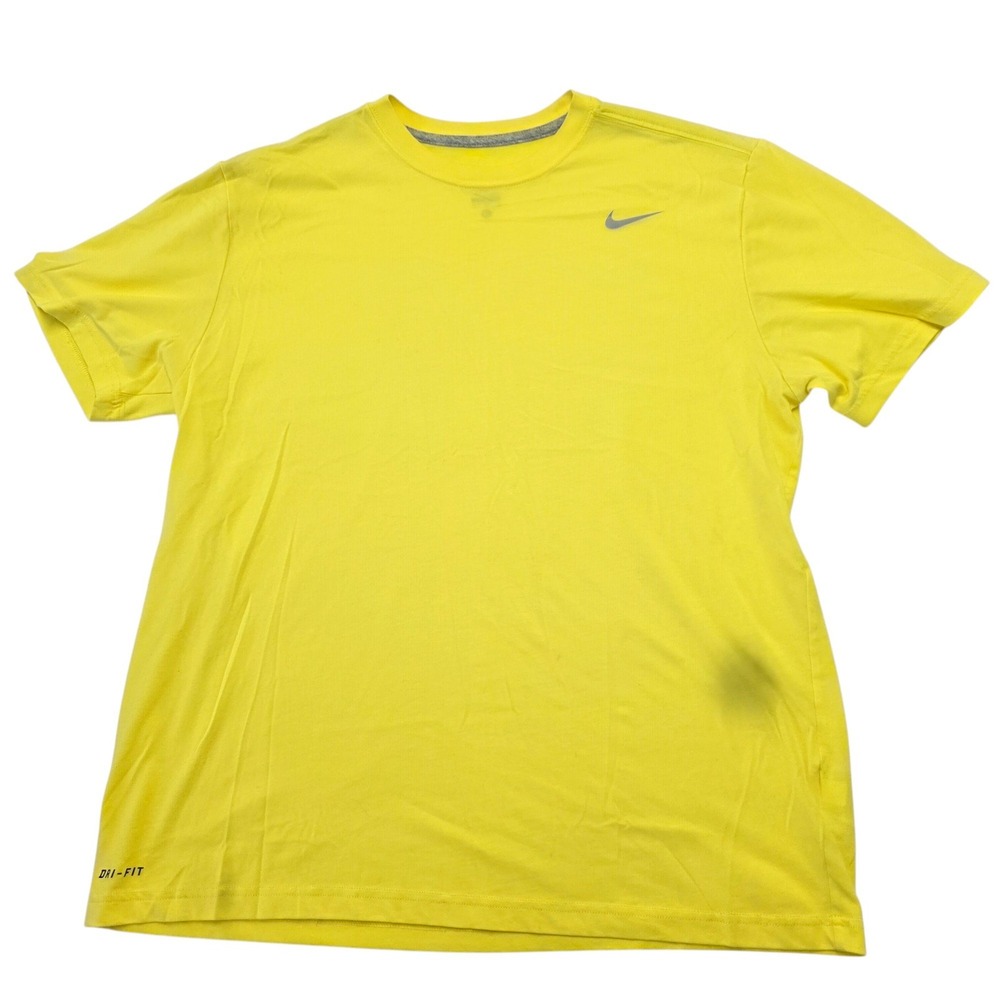 Nike Dri-FIT‎ Athletic T-Shirt Training Gym Activewear Tee Yellow XL